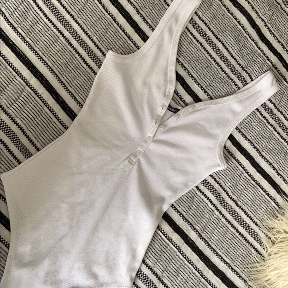 Button up white bodysuit